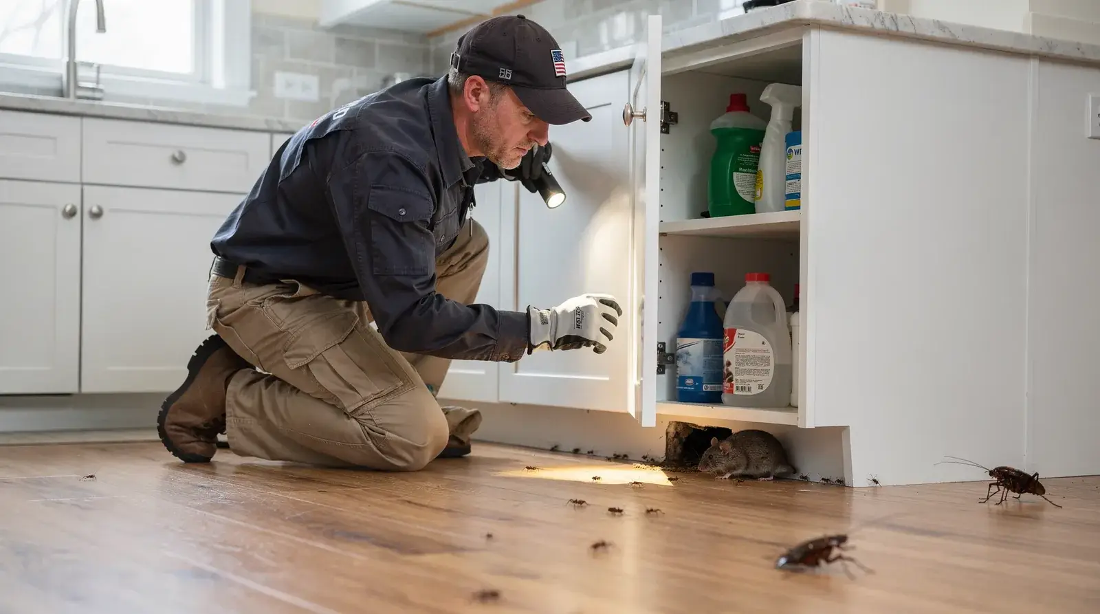 Local pest management addresses cockroaches, mice, rats, bed bugs, fleas, yellow jackets, ants, and other