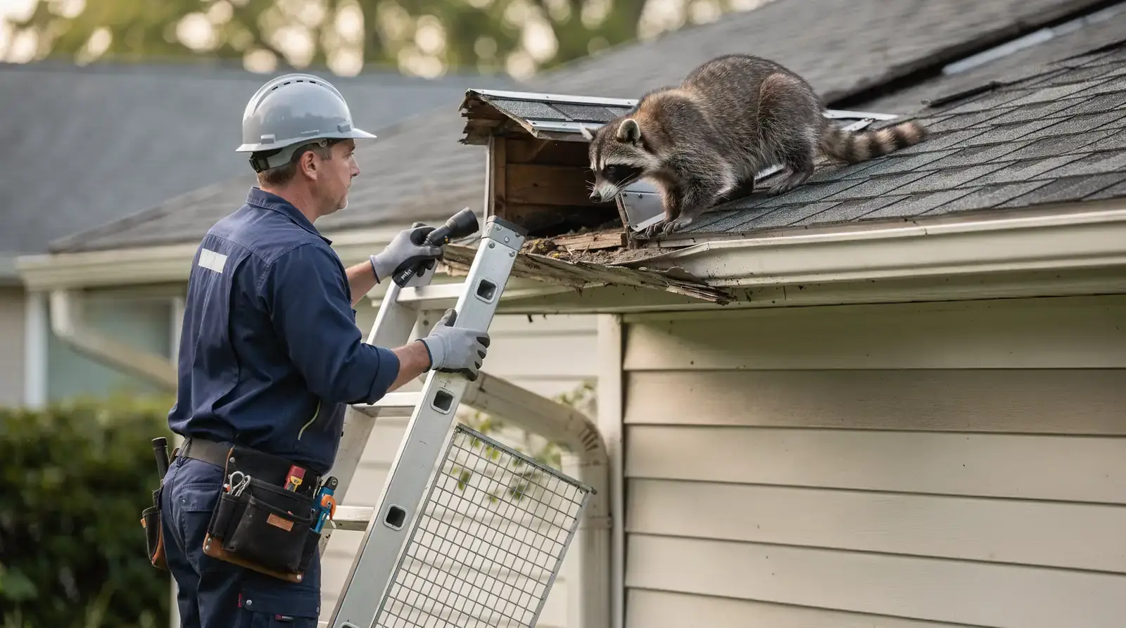 Nukingstreet's wildlife service list includes raccoon, skunk, bat, squirrel, woodchuck/groundhog, vole, mole, and chipmunk