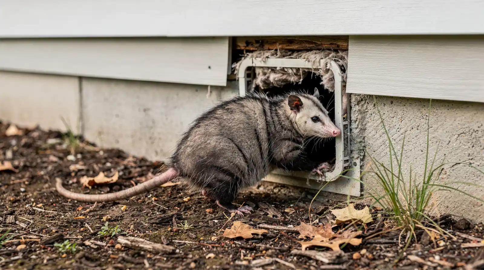 Opossums are skilled climbers that can scale exterior walls and access rooflines to find gaps