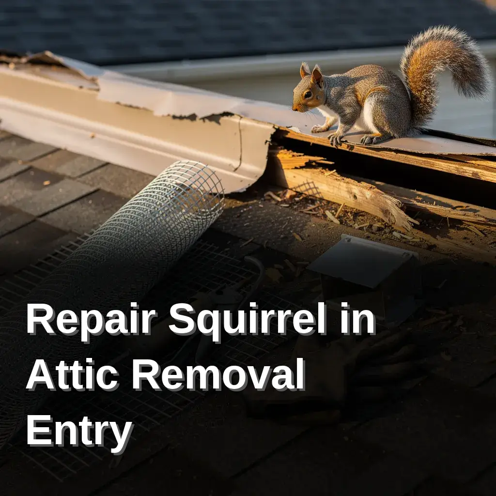 Pest control tools and hardware cloth used for squirrel exclusion repairs