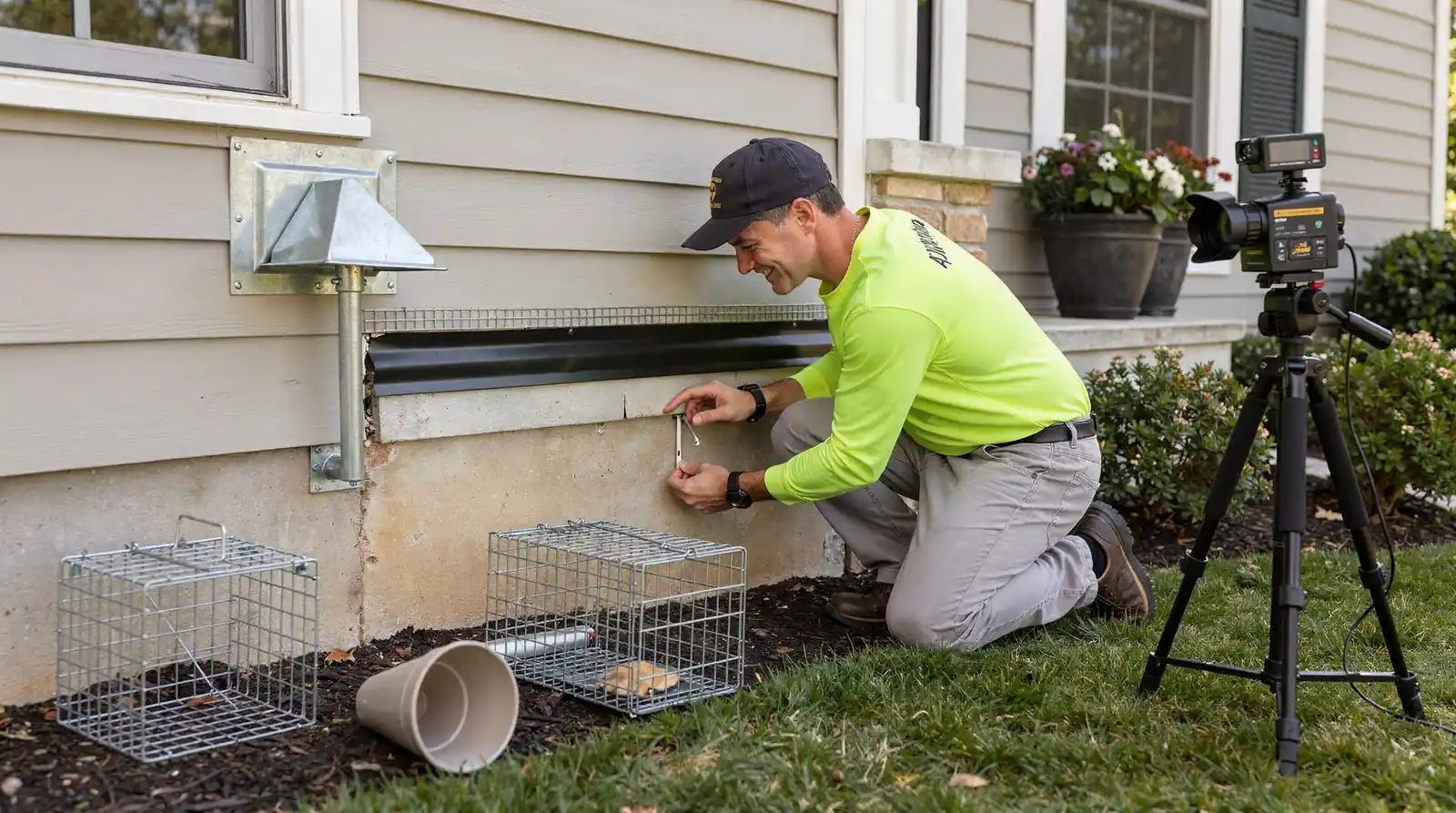 Products such as XclusionPro RODENT-SHIELD are designed to seal foundation gaps between the sub-siding