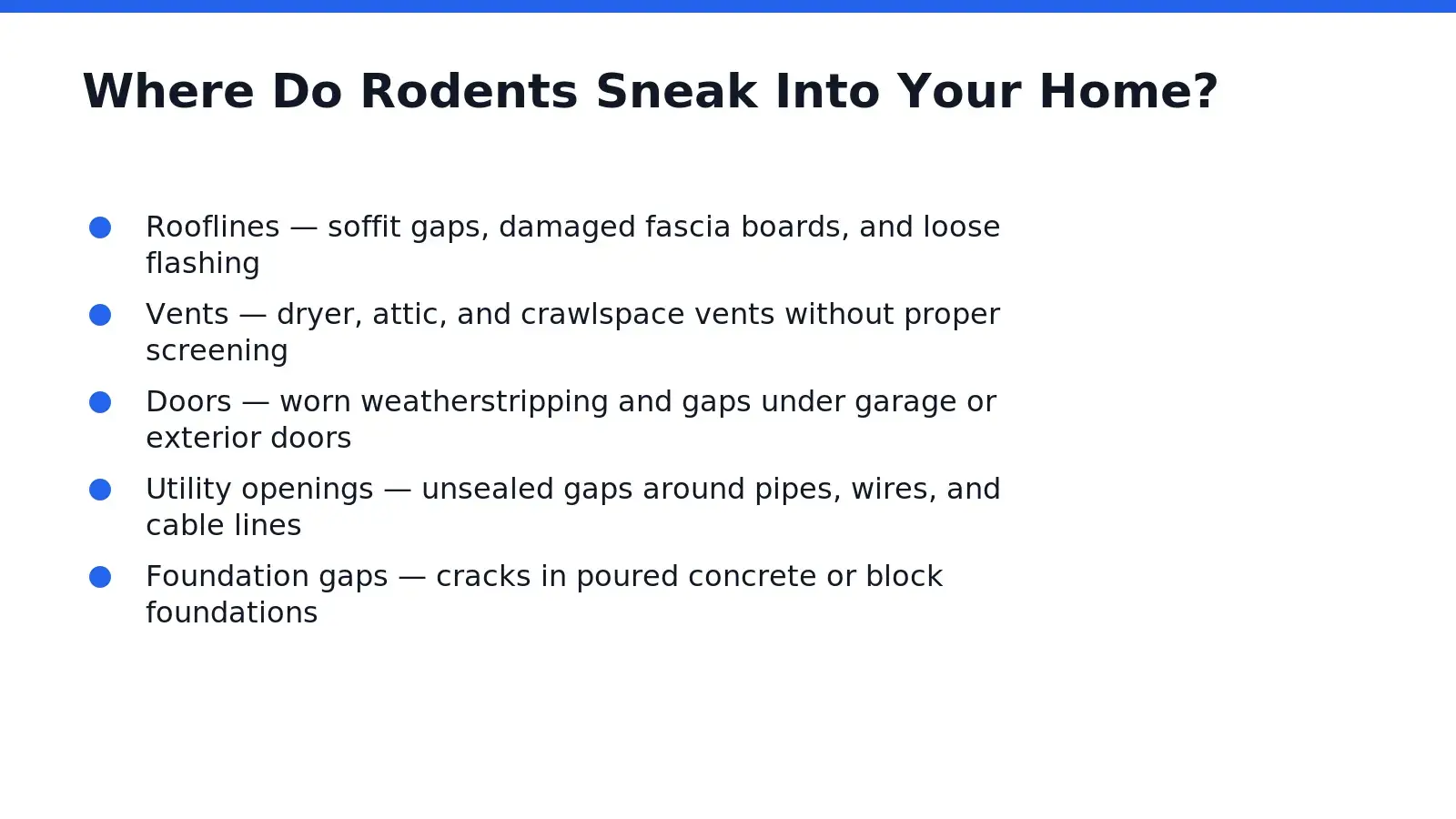 Rodents rarely need a large hole to get inside a Connecticut home. Small gaps, hairline